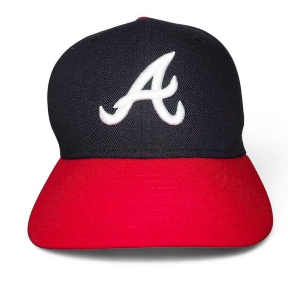 New Era 59FIFTY Atlanta Braves Major League Baseball Fitted Hat 7 1/4 - Picture 1 of 6